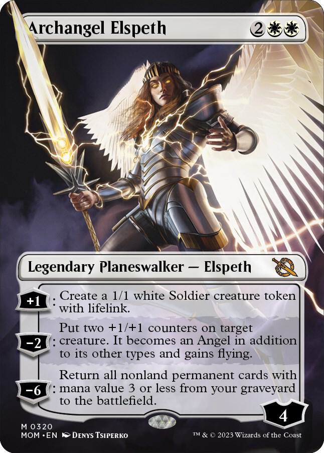 Archangel Elspeth (Borderless) 320 card from March of the Machine