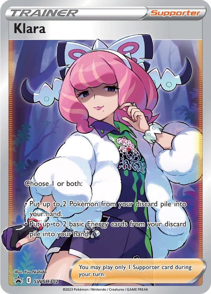 Klara (Full Art) SWSH302 card from SWSH: Sword & Shield Promo Cards