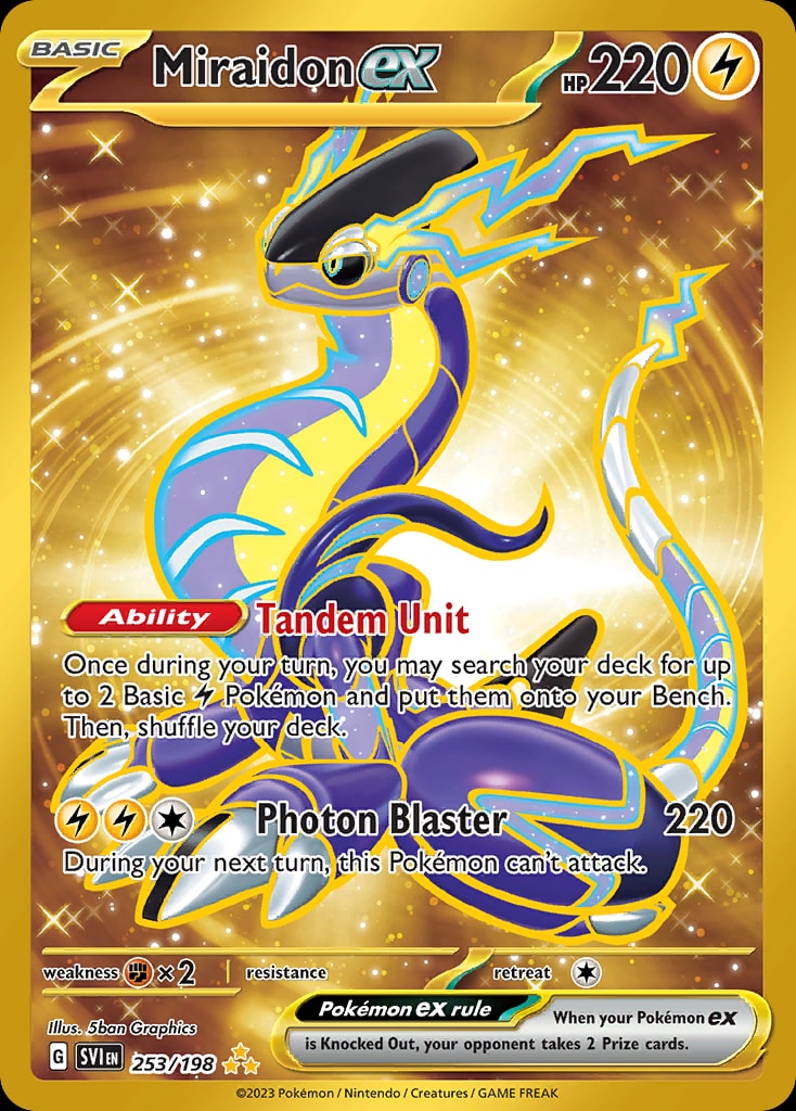 Miraidon ex 253/198 card from SV01: Scarlet & Violet Base Set