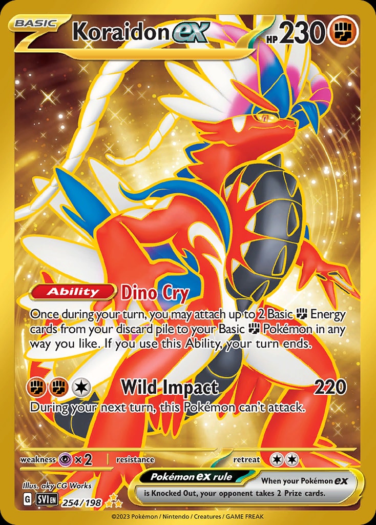 Koraidon ex 254/198 card from SV01: Scarlet & Violet Base Set