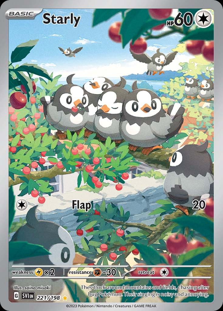 Starly 221/198 card from SV01: Scarlet & Violet Base Set