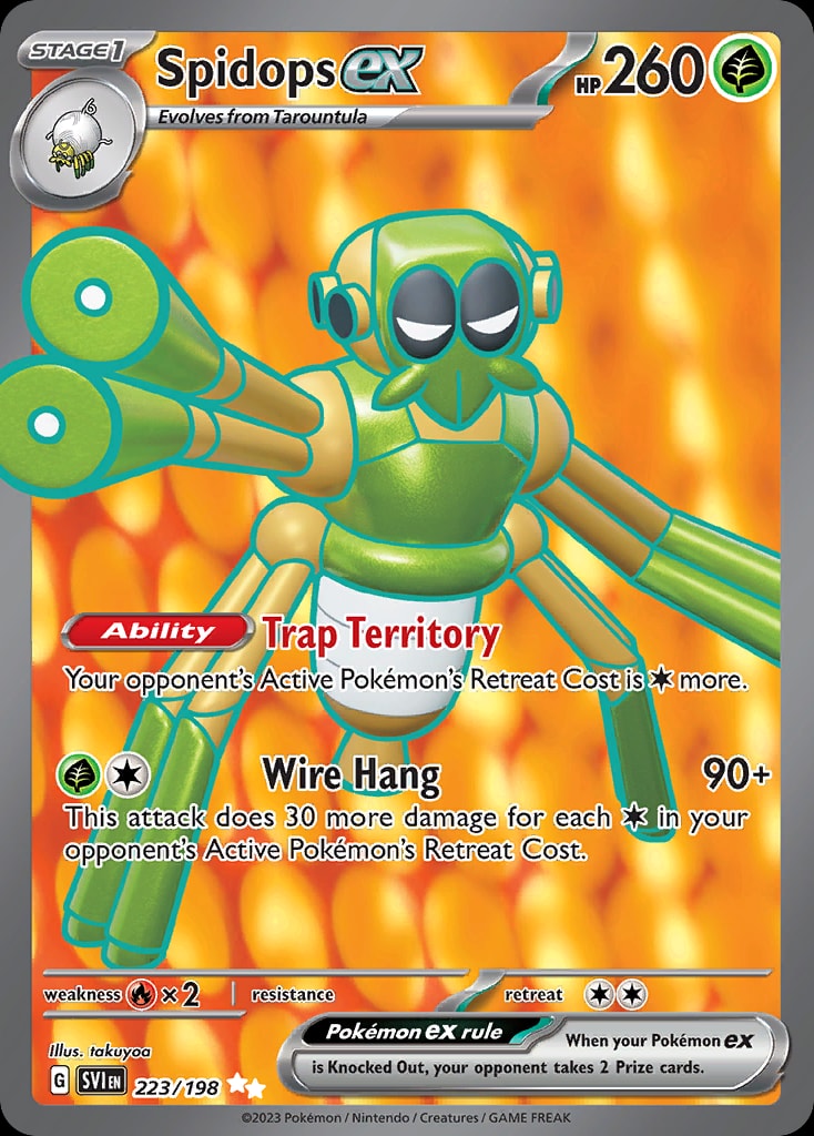 Spidops ex 223/198 card from SV01: Scarlet & Violet Base Set