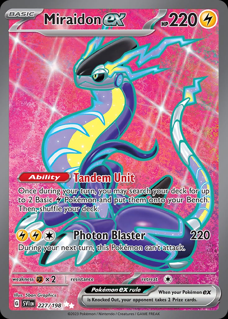 Miraidon ex 227/198 card from SV01: Scarlet & Violet Base Set
