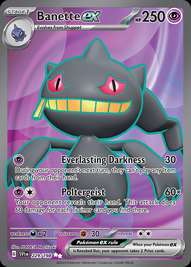 Banette ex 229/198 card from SV01: Scarlet & Violet Base Set