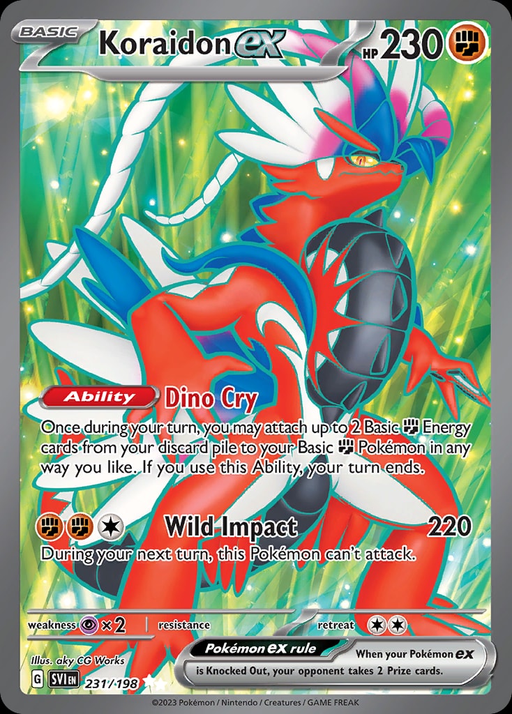 Koraidon ex 231/198 card from SV01: Scarlet & Violet Base Set