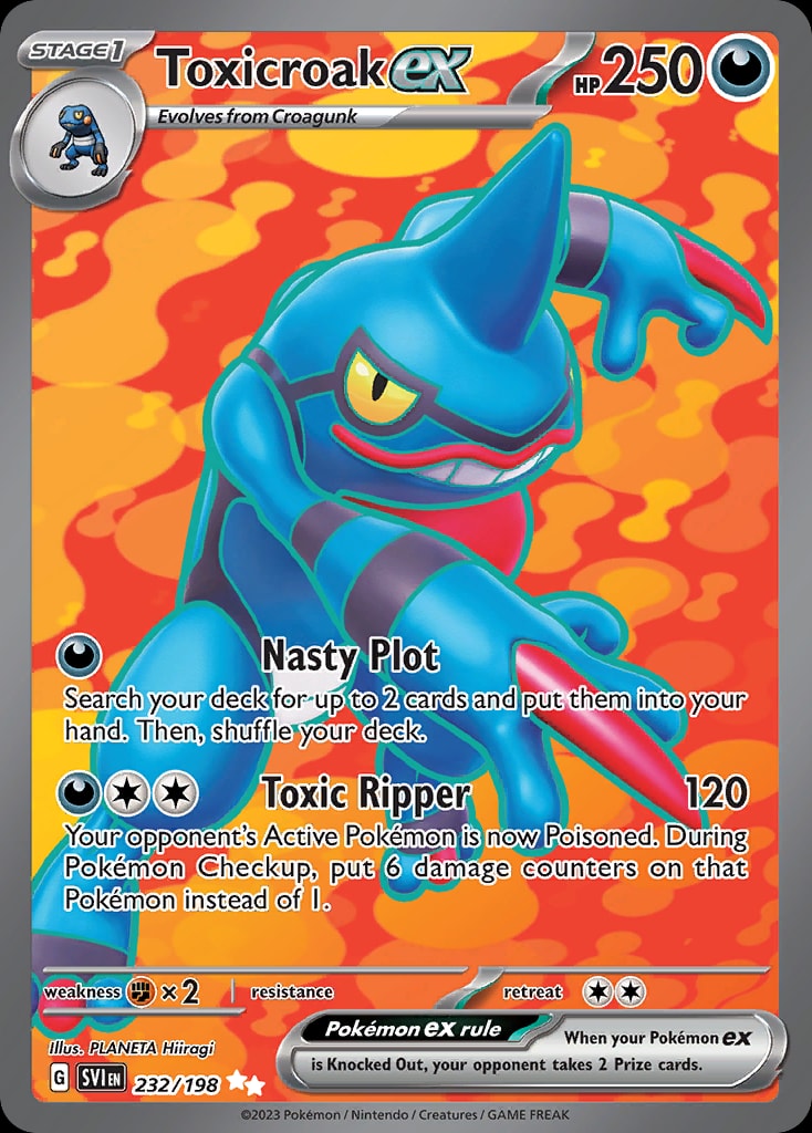 Toxicroak ex 232/198 card from SV01: Scarlet & Violet Base Set