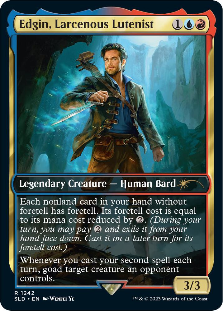 Edgin, Larcenous Lutenist 1242 card from Secret Lair Drop Series