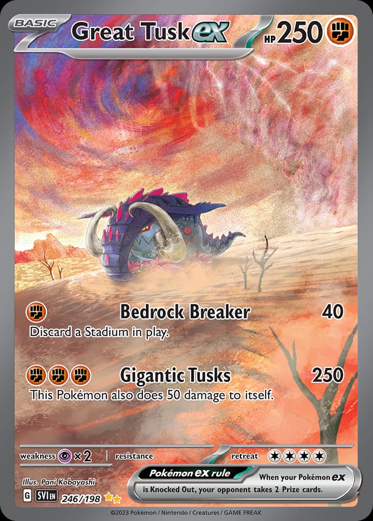 Great Tusk ex 246/198 card from SV01: Scarlet & Violet Base Set