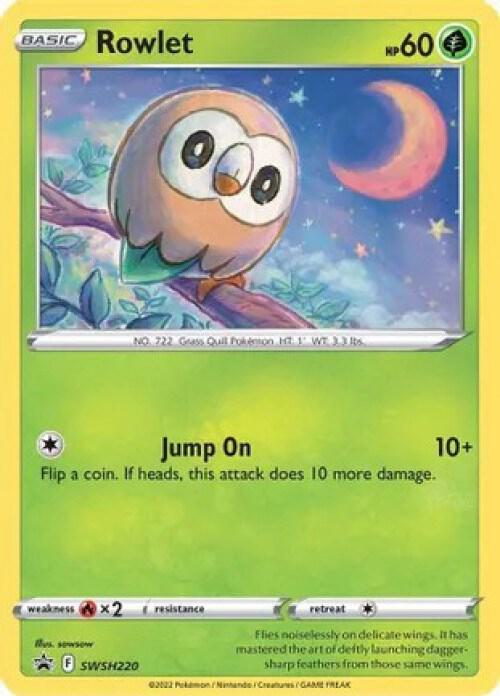 Rowlet (Cosmos Holo) SWSH220 card from Miscellaneous Cards & Products