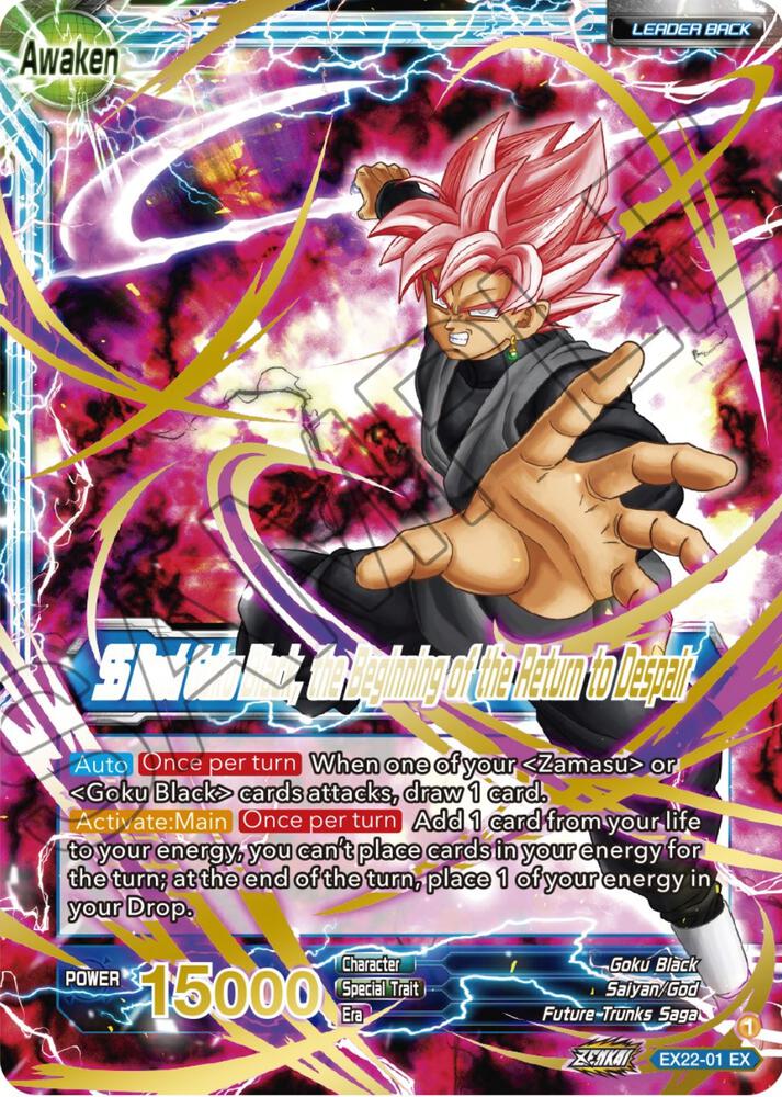 Goku Black // SS Rose Goku Black, the Beginning of the Return to Despair (Gold Stamped) EX22-01 card from Expansion Deck Box Set 22: Ultimate Deck 2023