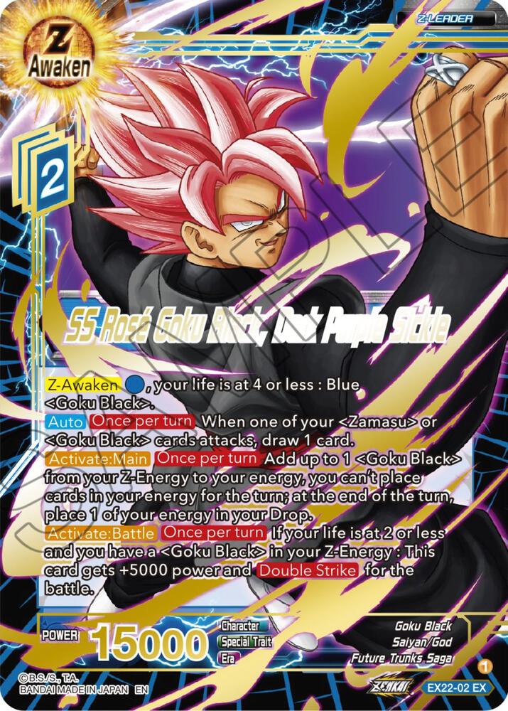 SS Rose Goku Black, Dark Purple Sickle (Gold Stamped) EX22-02 card from Expansion Deck Box Set 22: Ultimate Deck 2023
