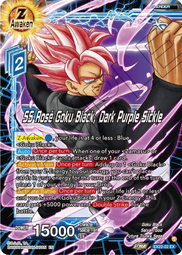 SS Rose Goku Black, Dark Purple Sickle EX22-02 card from Expansion Deck Box Set 22: Ultimate Deck 2023