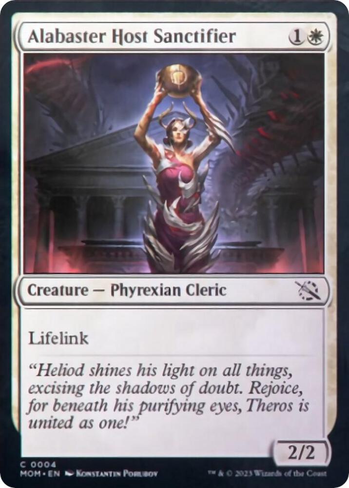 Alabaster Host Sanctifier 4 card from March of the Machine