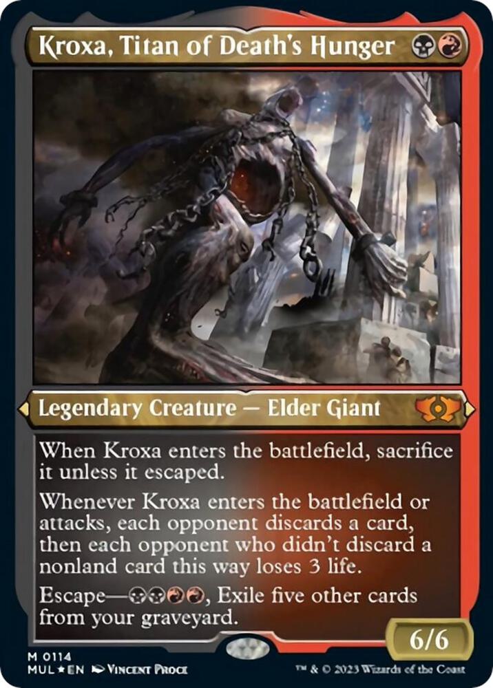Kroxa, Titan of Death's Hunger (Foil Etched) 114 card from March of the Machine: Multiverse Legends