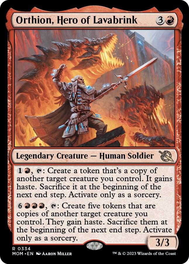 Orthion, Hero of Lavabrink 334 card from March of the Machine