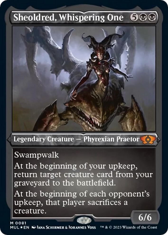 Sheoldred, Whispering One (Foil Etched) 81 card from March of the Machine: Multiverse Legends