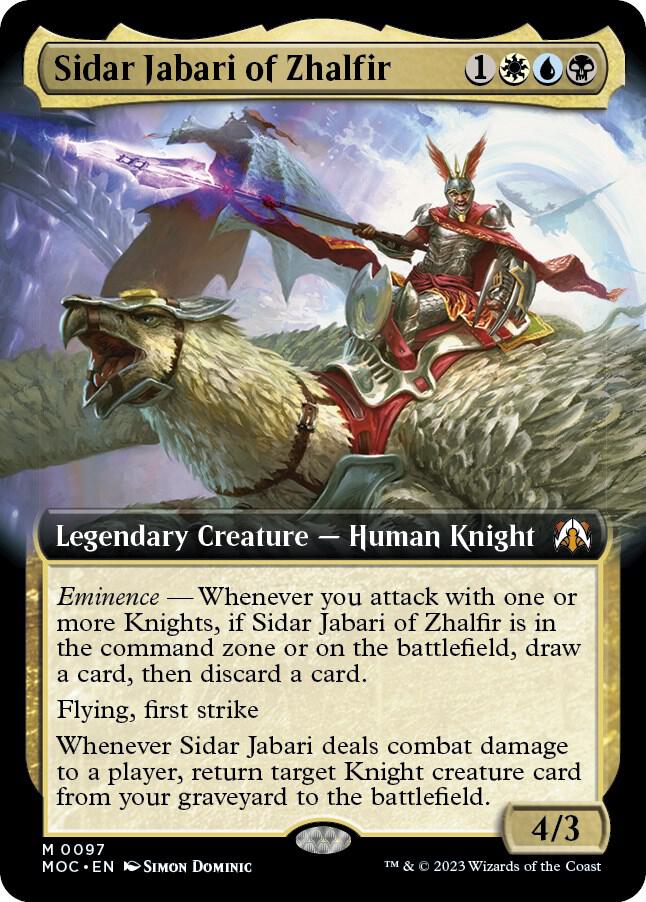 Sidar Jabari of Zhalfir (Extended Art) 97 card from Commander: March of the Machine