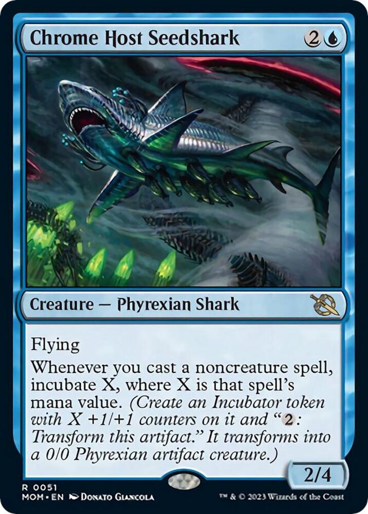 Chrome Host Seedshark 51 card from March of the Machine