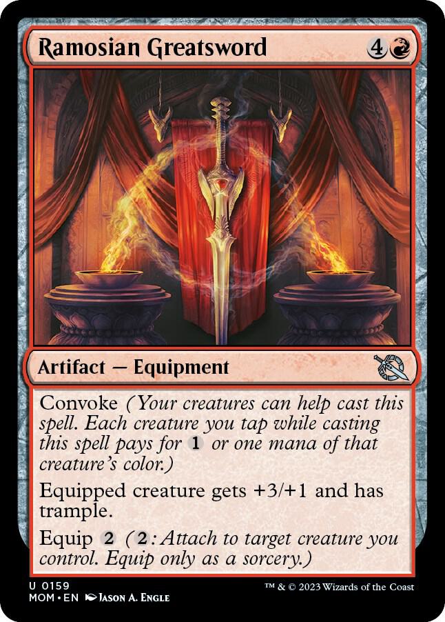 Ramosian Greatsword 159 card from March of the Machine