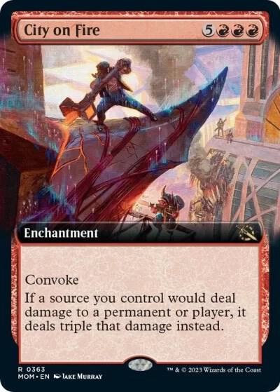 City on Fire (Extended Art) 363 card from March of the Machine