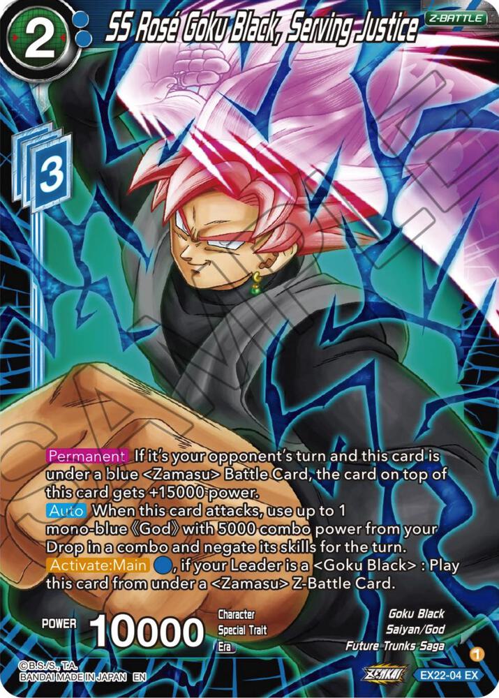 SS Rose Goku Black, Serving Justice EX22-04 card from Expansion Deck Box Set 22: Ultimate Deck 2023