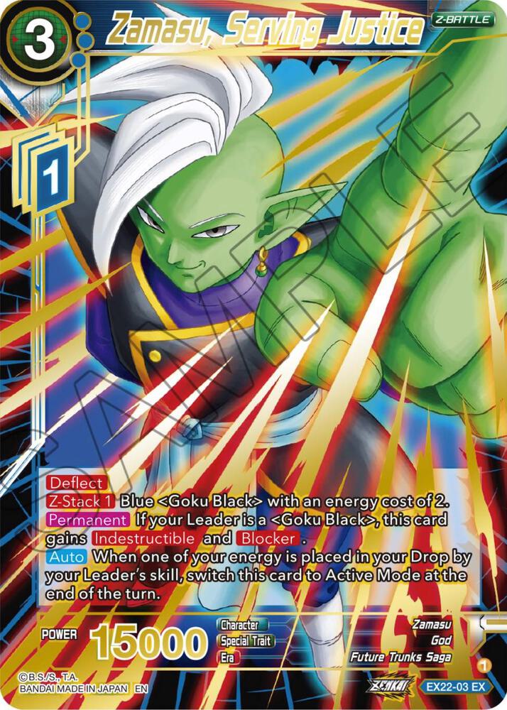 Zamasu, Serving Justice (Gold Stamped) EX22-03 card from Expansion Deck Box Set 22: Ultimate Deck 2023