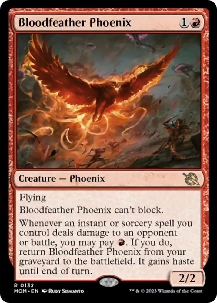 Bloodfeather Phoenix 132 card from March of the Machine