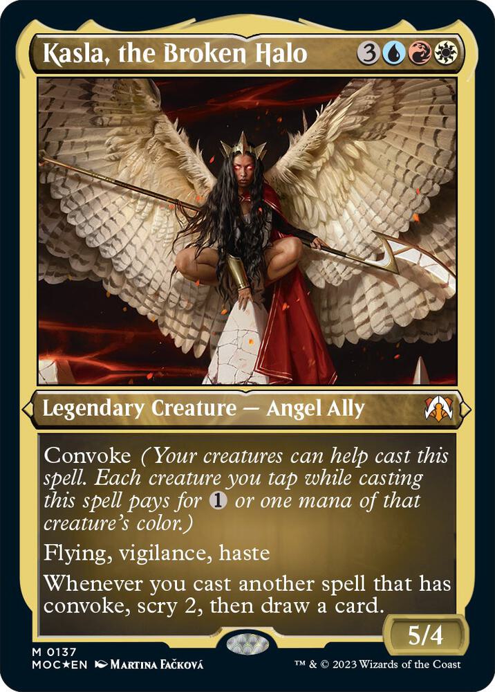 Kasla, the Broken Halo (Display Commander) - Thick Stock 137 card from Commander: March of the Machine