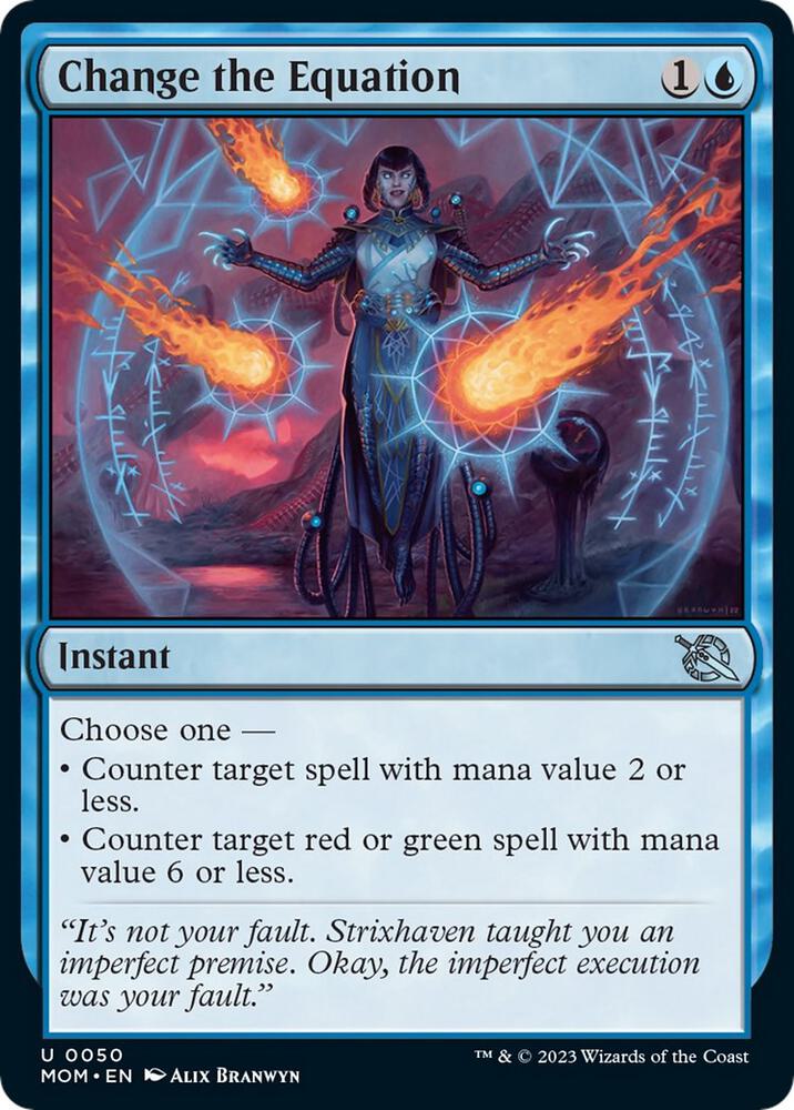 Change the Equation 50 card from March of the Machine
