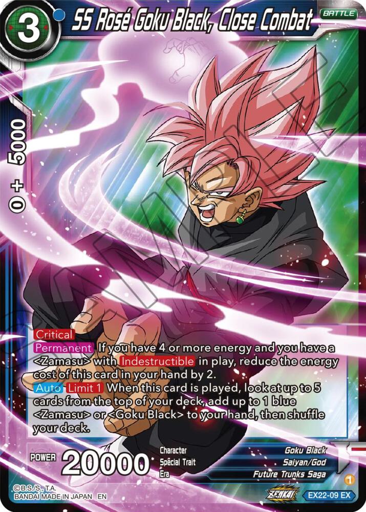 SS Rose Goku Black, Close Combat EX22-09 card from Expansion Deck Box Set 22: Ultimate Deck 2023