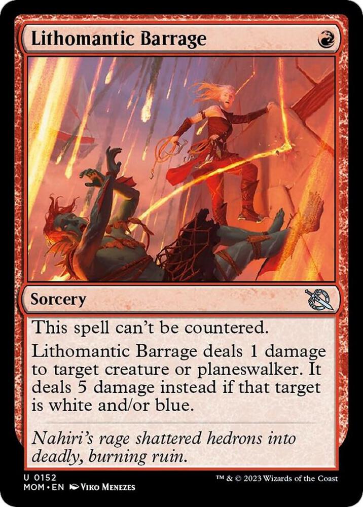 Lithomantic Barrage 152 card from March of the Machine