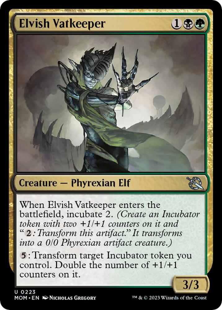Elvish Vatkeeper 223 card from March of the Machine