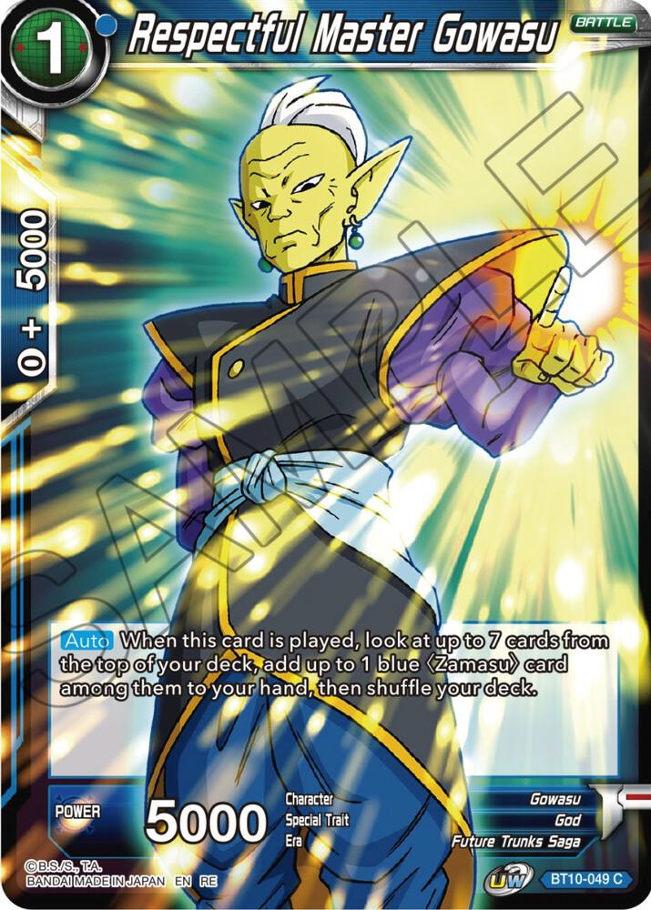 Respectful Master Gowasu (Reprint) BT10-049 card from Expansion Deck Box Set 22: Ultimate Deck 2023