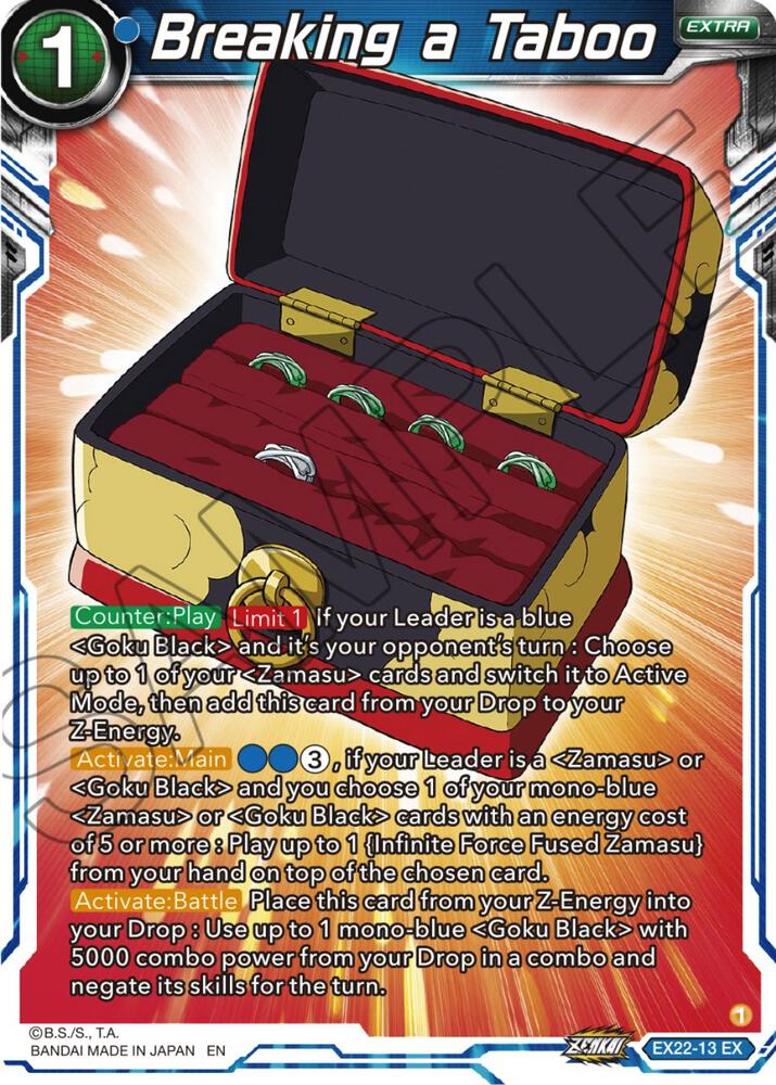 Breaking a Taboo EX22-13 card from Expansion Deck Box Set 22: Ultimate Deck 2023