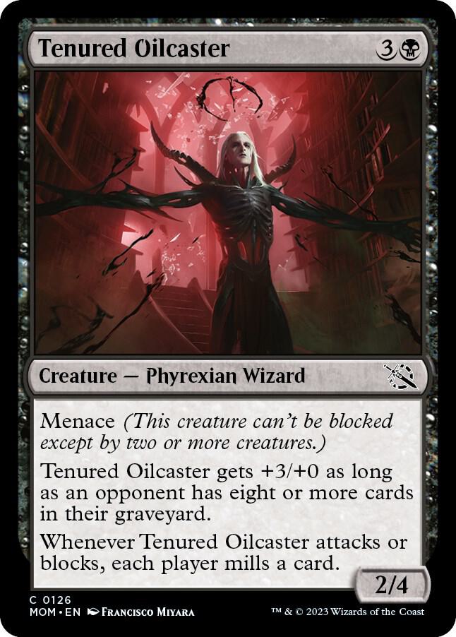 Tenured Oilcaster 126 card from March of the Machine