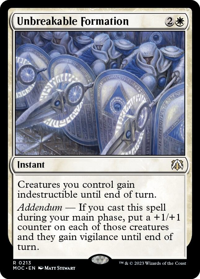 Unbreakable Formation 213 card from Commander: March of the Machine