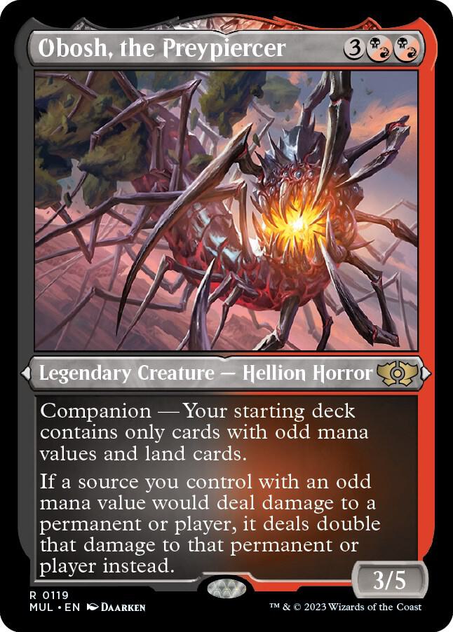 Obosh, the Preypiercer (Foil Etched) 119 card from March of the Machine: Multiverse Legends
