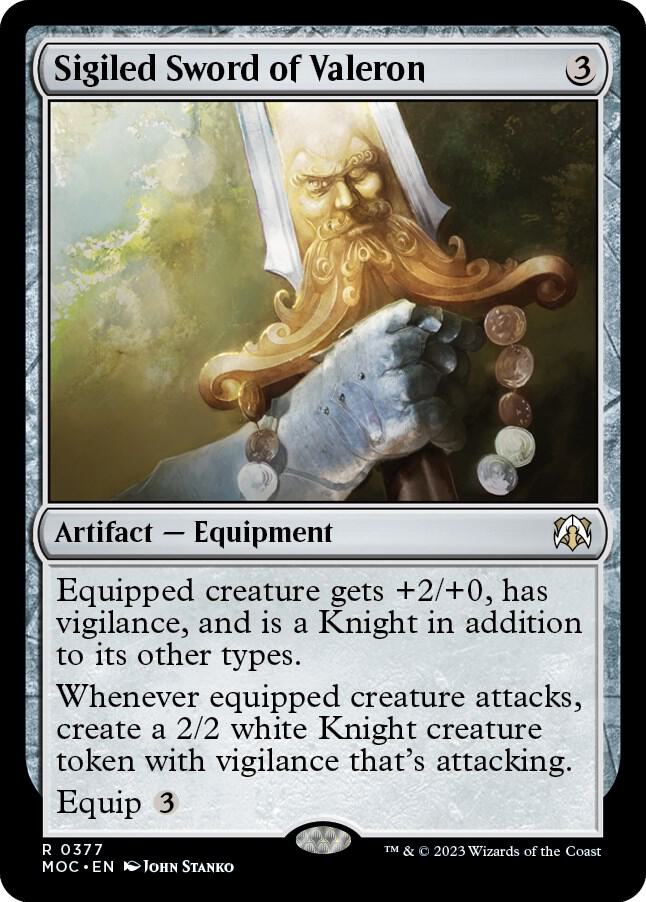 Sigiled Sword of Valeron 377 card from Commander: March of the Machine