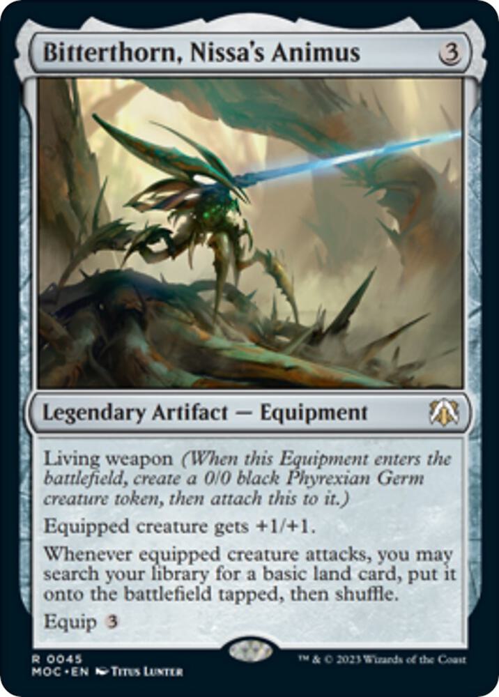 Bitterthorn, Nissa's Animus 45 card from Commander: March of the Machine