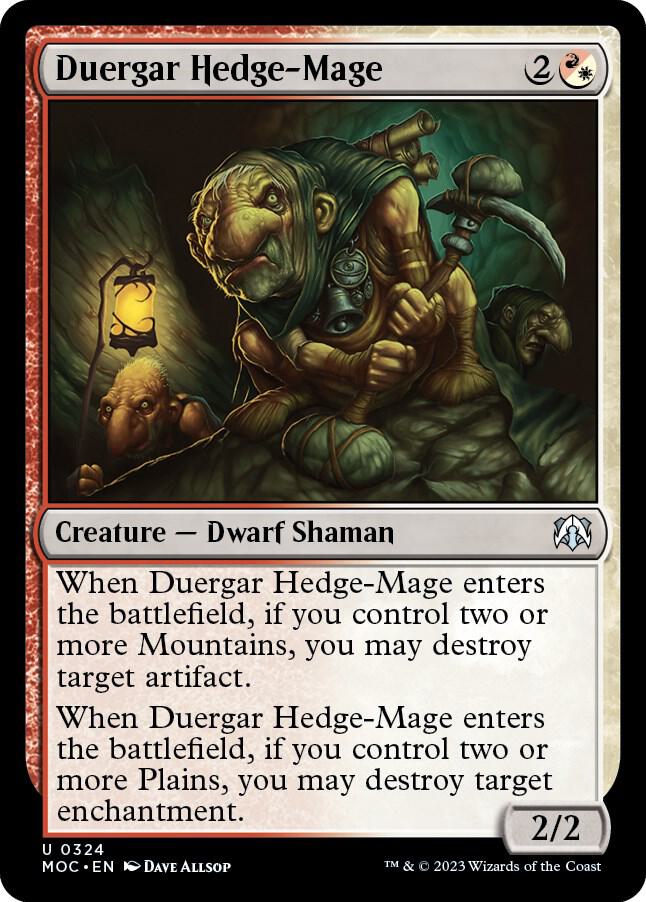Duergar Hedge-Mage 324 card from Commander: March of the Machine