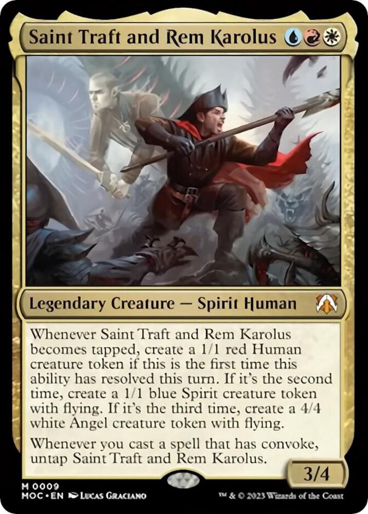 Saint Traft and Rem Karolus 9 card from Commander: March of the Machine