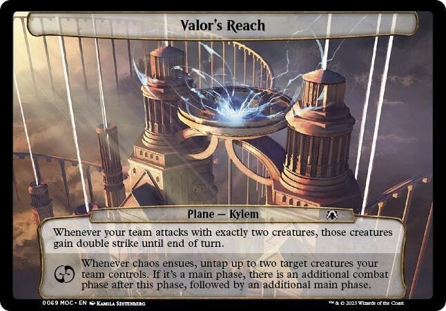 Valor's Reach 69 card from Planechase: March of the Machine