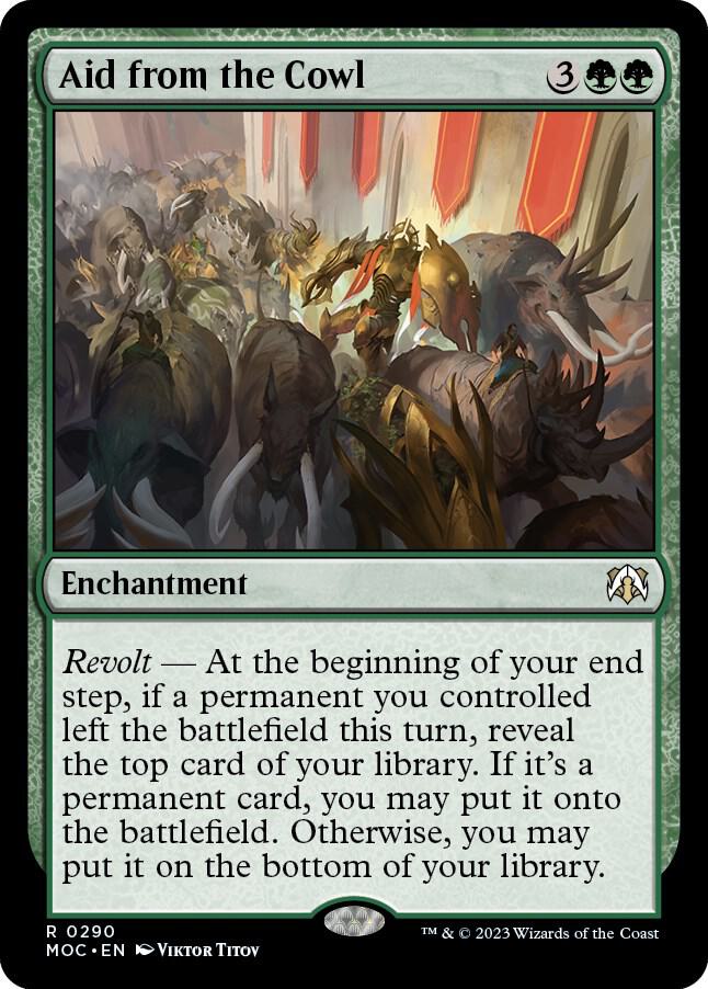 Aid from the Cowl 290 card from Commander: March of the Machine