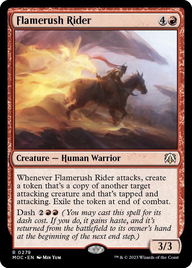 Flamerush Rider 279 card from Commander: March of the Machine