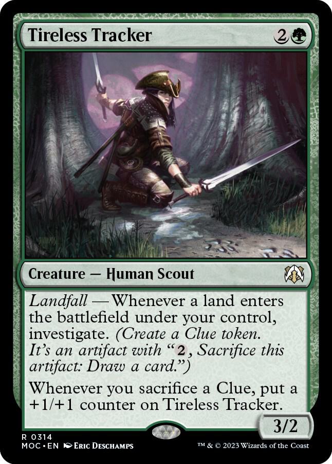 Tireless Tracker 314 card from Commander: March of the Machine