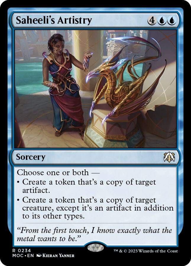 Saheeli's Artistry 234 card from Commander: March of the Machine