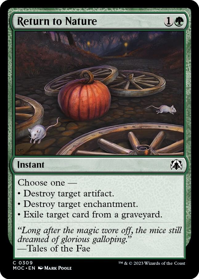 Return to Nature 309 card from Commander: March of the Machine
