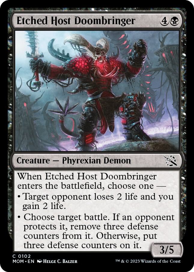 Etched Host Doombringer 102 card from March of the Machine