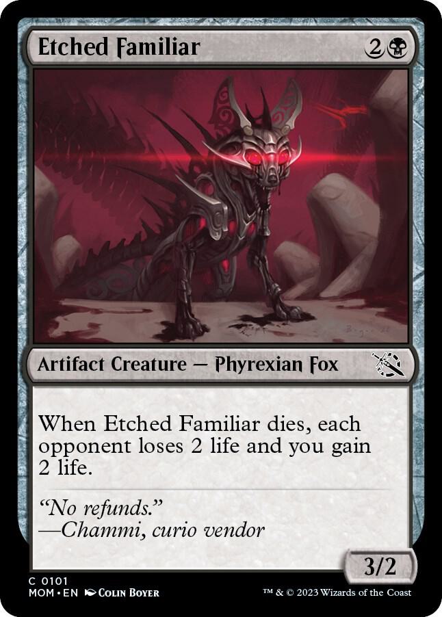 Etched Familiar 101 card from March of the Machine