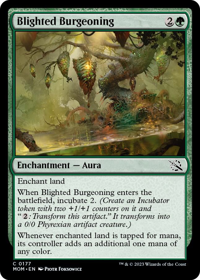 Blighted Burgeoning 177 card from March of the Machine